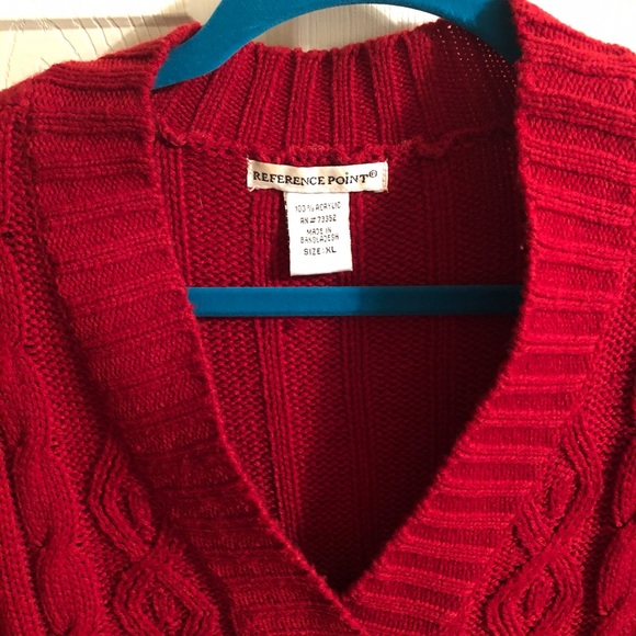 💗Red Cable Long Sleeve Sweater - Picture 2 of 3